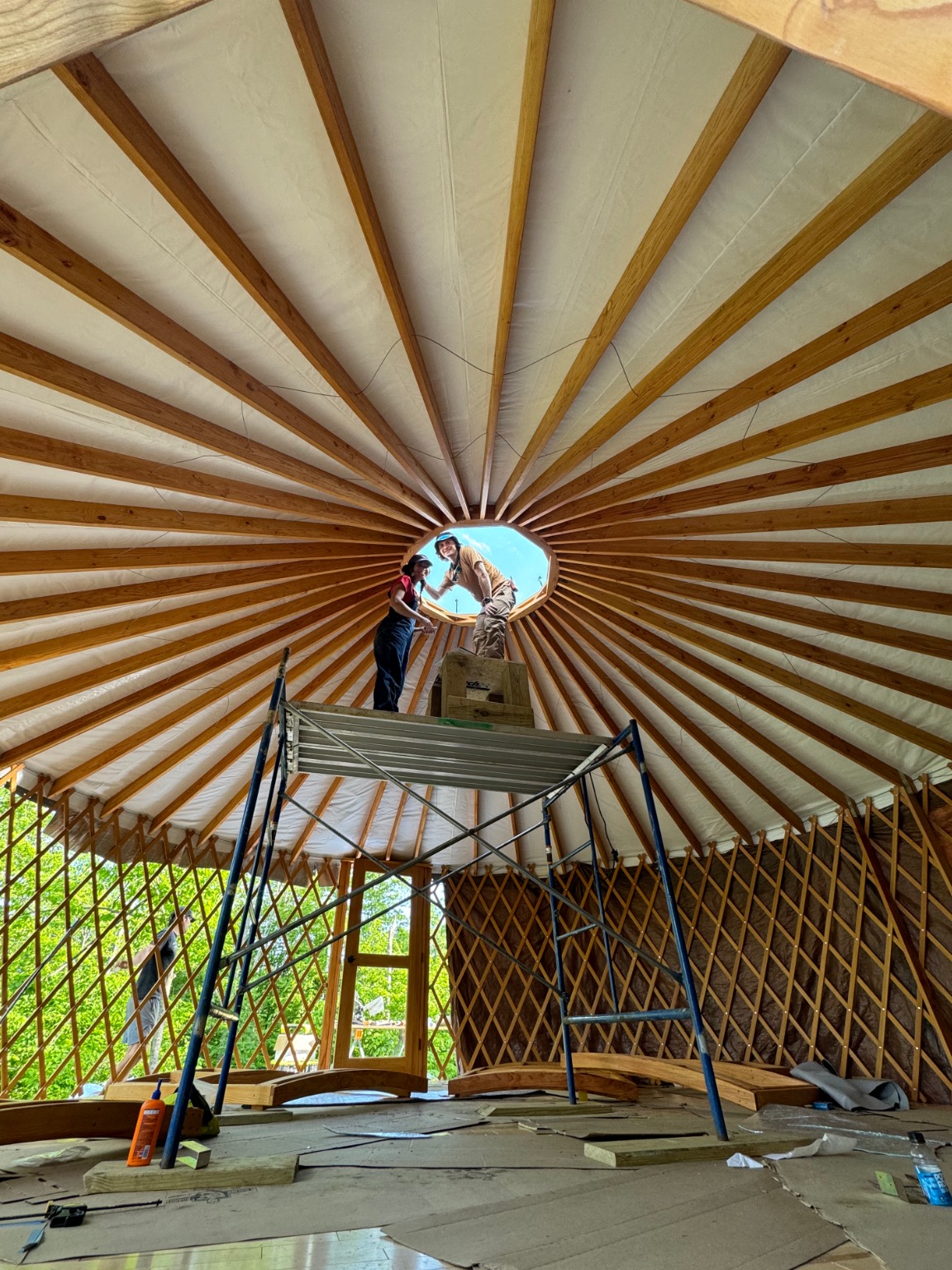 Building the yurt frame