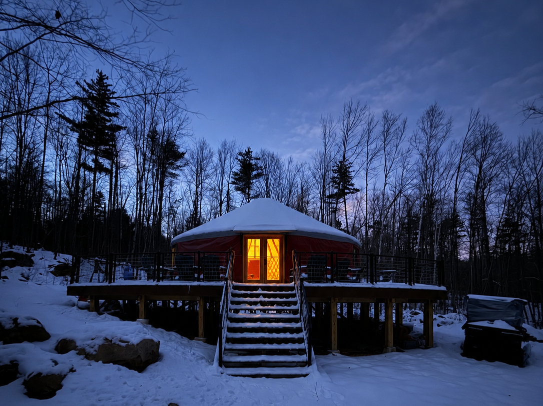 Meridian yurt in winter
